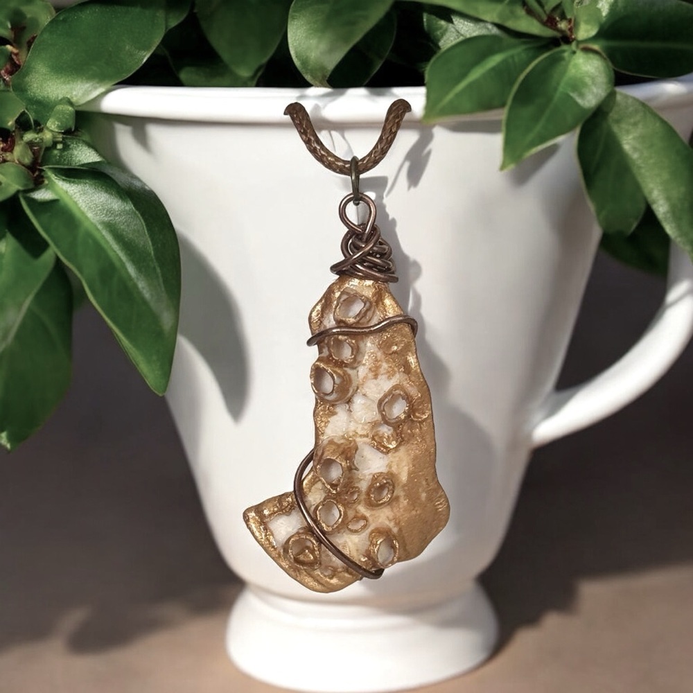 5 For $25💫Bronzed Metallic Nautical Sea Shell Necklace Pendant
